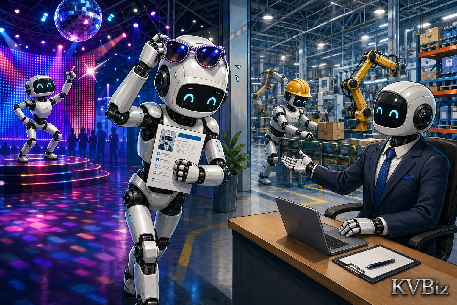 Robot hết diễn, bắt đầu đi làm!