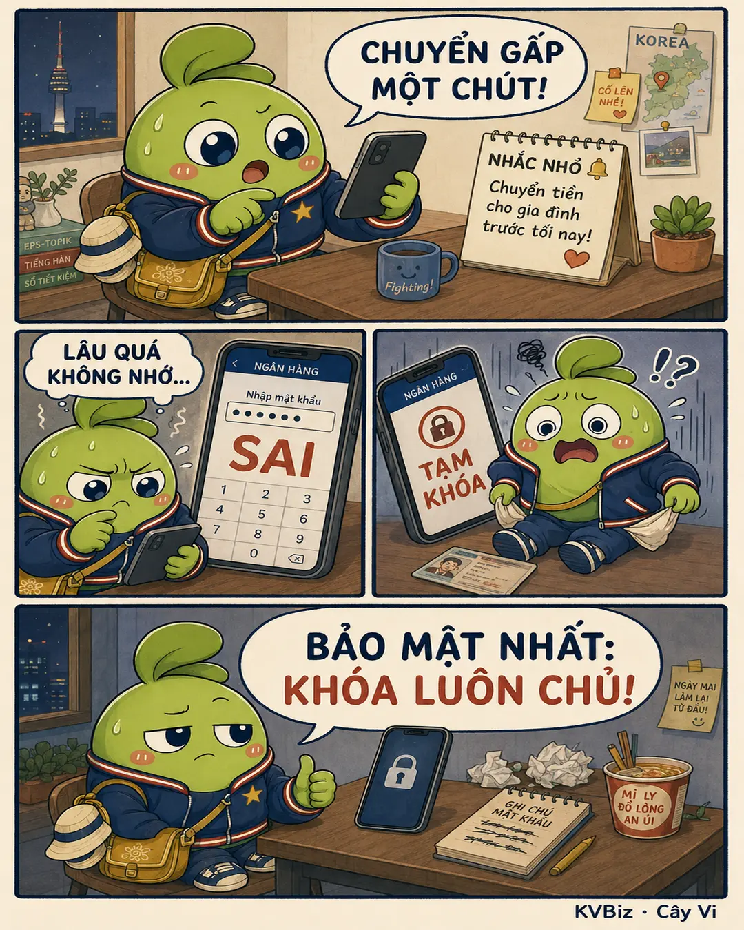 Bảo mật nhất: khóa luôn chủ