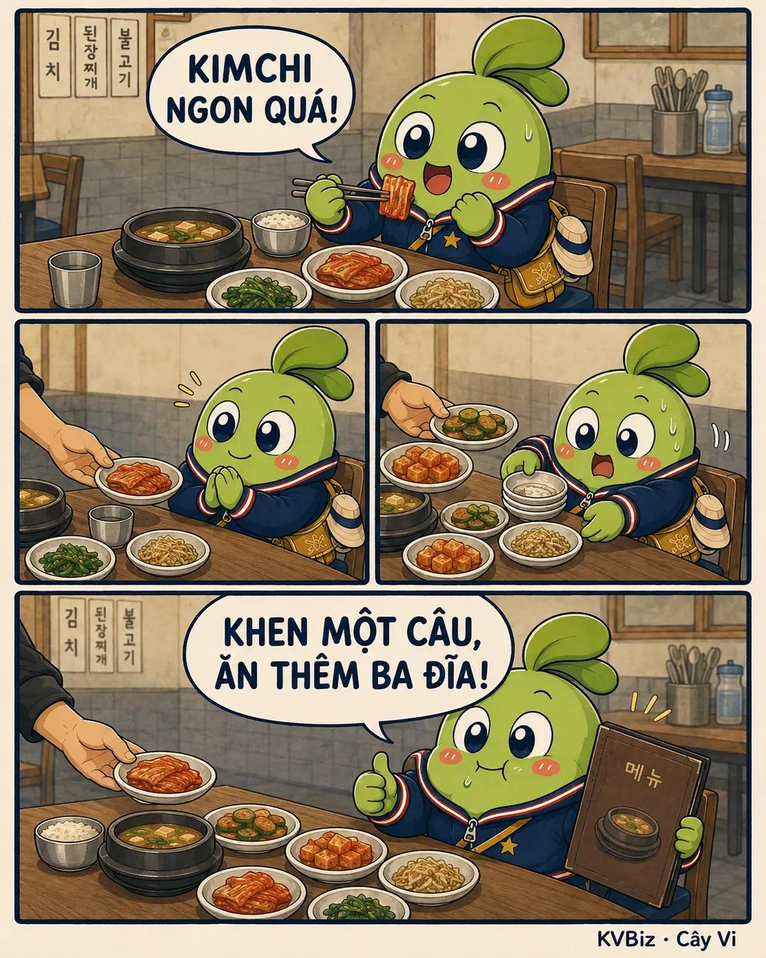 Khen một câu, ăn thêm ba đĩa
