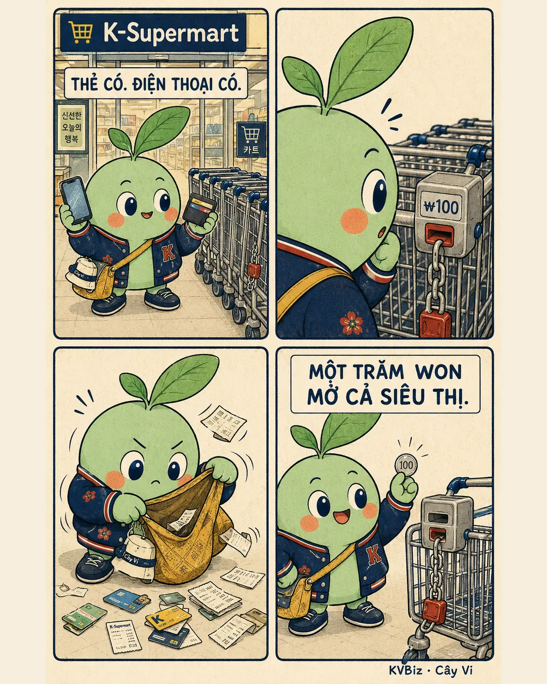 Một trăm won mở cả siêu thị