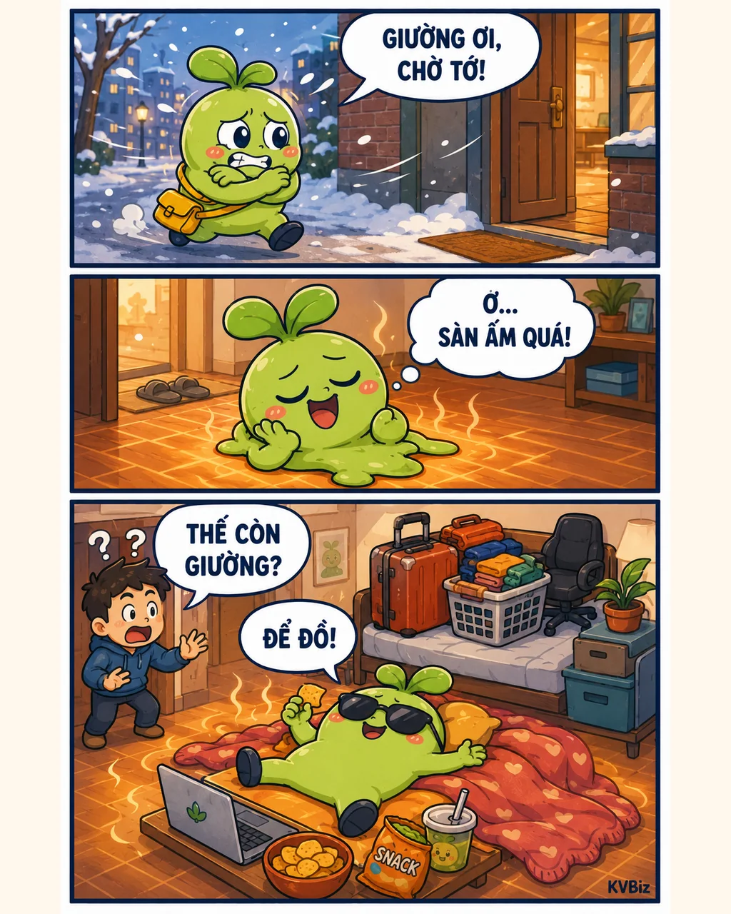 Mùa đông sống ở dưới sàn
